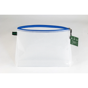 Pochette soufflet A4 sans PVC + tirette bleue