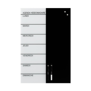 Organisateur hebdomadaire magnétique en verre