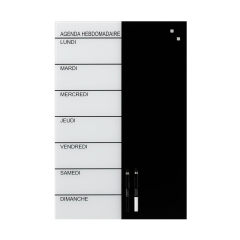 Organisateur hebdomadaire magnétique en verre