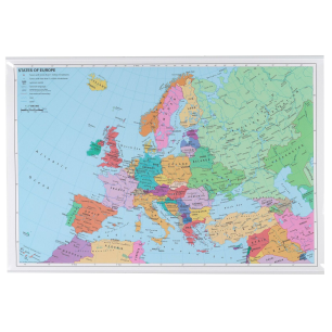 Carte d'Europe plastifiée