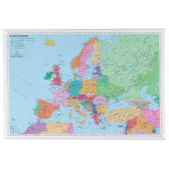 Carte d'Europe plastifiée