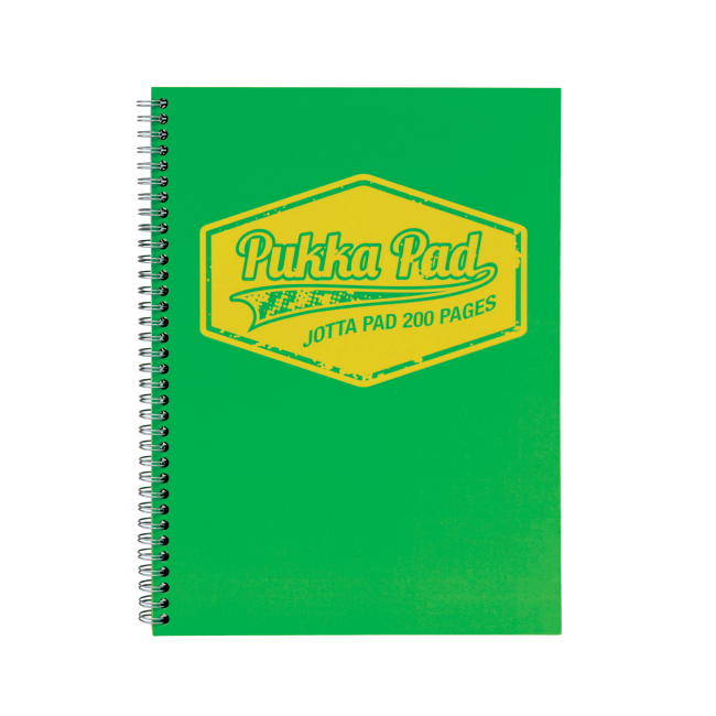 Pukka Pad Jotta Notepad NEON Vert A4 Ligné