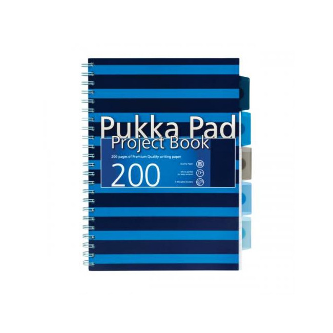 Pukka Pad ProjectBook NAVY Bleu A4 Ligné